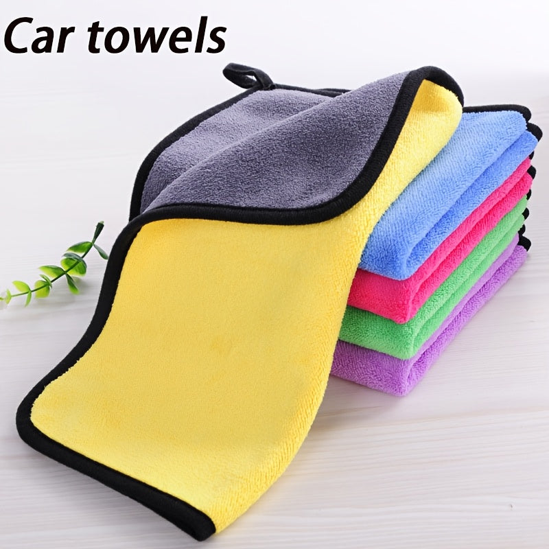 Set of 3 or 6 Thickened Coral Fleece Car Towels for Cleaning and Drying