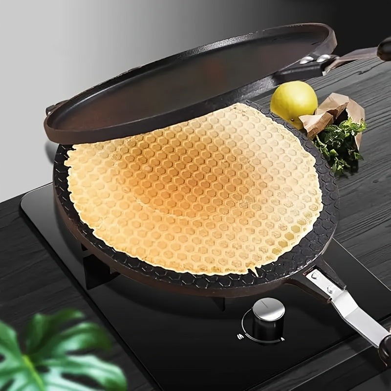 SHAON 1 dona Uzun Qo‘lqopli Non-Stick Waffle Pan - Chidamli, chizish va zangga qarshi ta'sir qiluvchi desert tayyorlovchi, DIY Muzqaymoq konuslari, vafli, tortlar uchun - Oson tozalanadi, Uy va tijorat oshxonalari uchun ideal