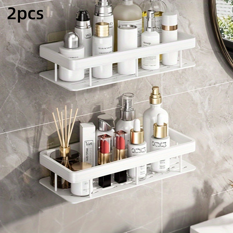 Rustproof Metal Shower Caddy Holds Two Bottles No Drilling Bathroom Organizer
