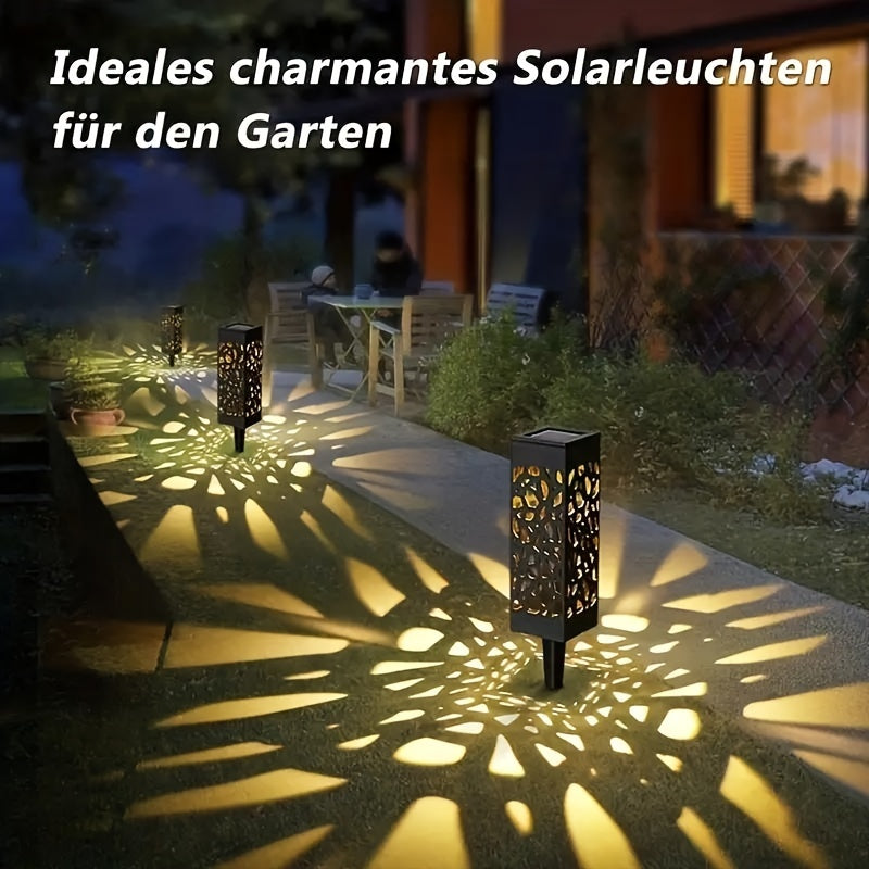 Juego de 6 luces solares para caminos, jardín, césped, exteriores, a prueba de agua, iluminación LED para paisajes