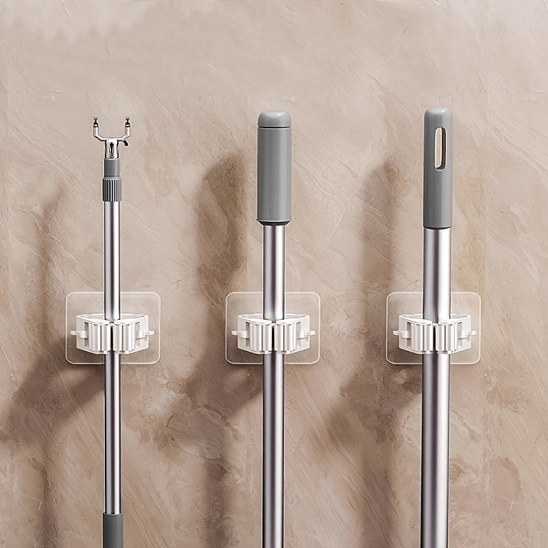 Organizador de mopa de pared con 3 o 4 ganchos antideslizantes impermeables para baño, cocina y jardín