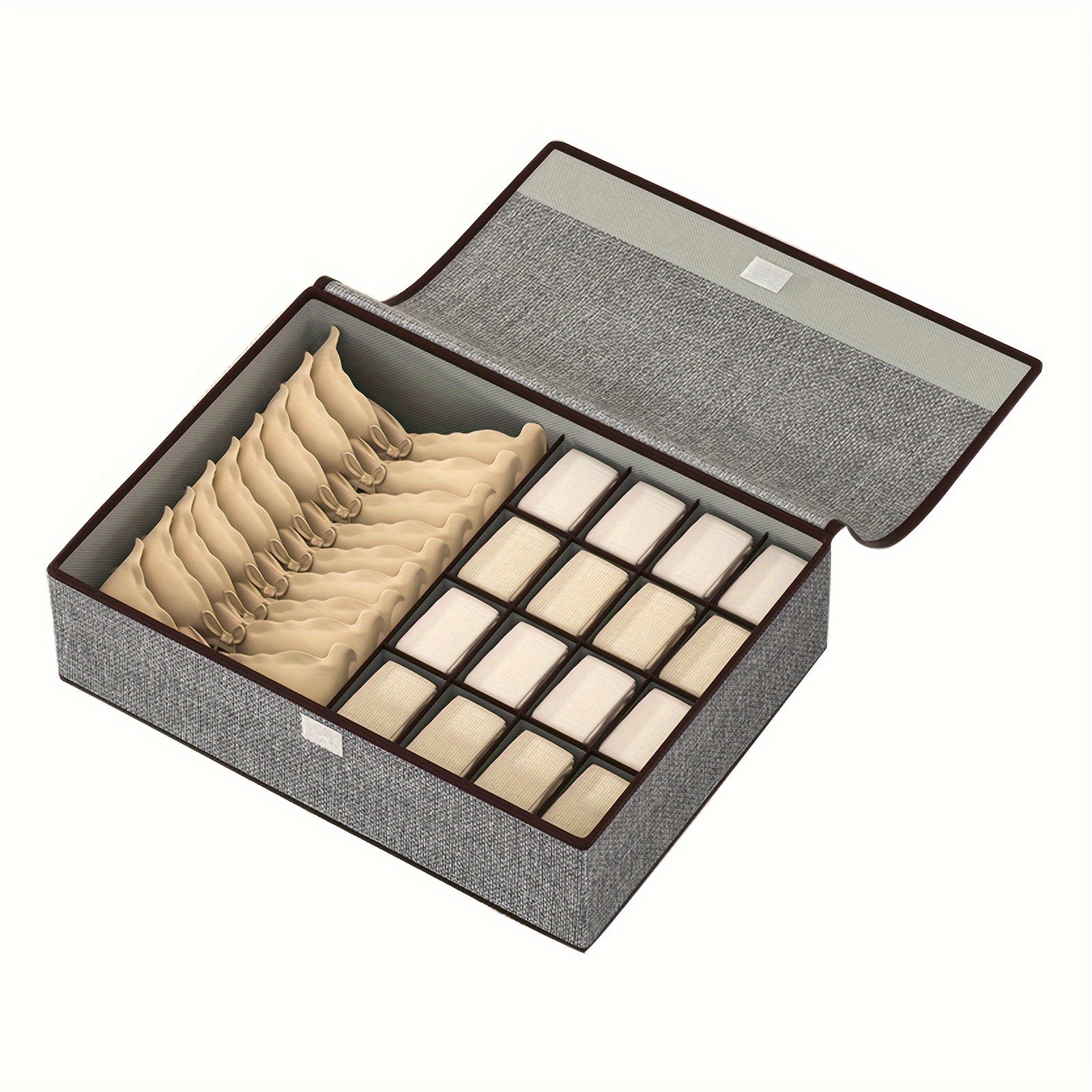 Коробка для хранения белья, складная, органайзер для одежды, бежевый, светло-серый