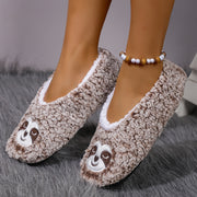 Ayollar uchun qulay Squirrel Slip-On shlyapki yumshoq mato, sirpanmaydigan tag, uy uchun
