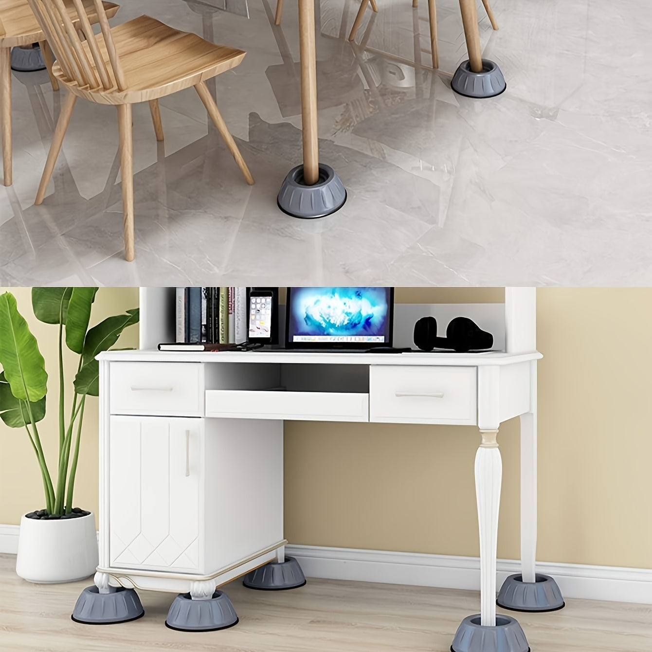 Mebel uchun 4 ta yuvish mashinasi booster padlari, sirpanmaydigan oyoq padlari to'plami