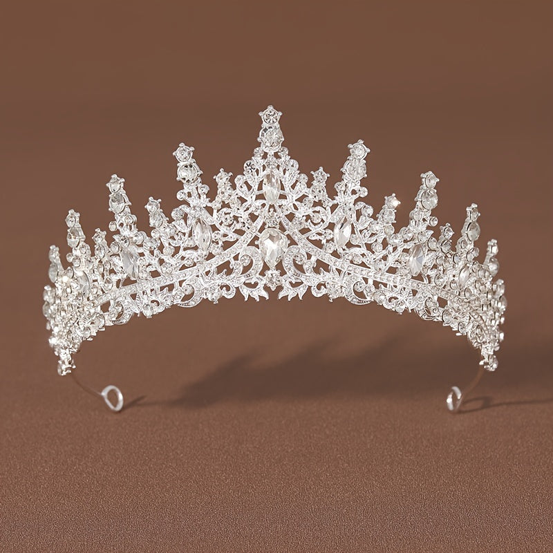 Silvery Wedding Crown for Elegant Ladies Bridal Hair Accessory