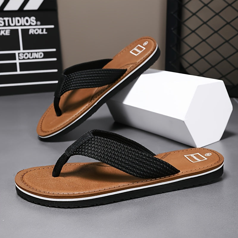 Erkaklar uchun sirpanmaydigan yumshoq taglikli flip-floplar, ochiq havoda faoliyatlar va plyaj uchun juda mos.