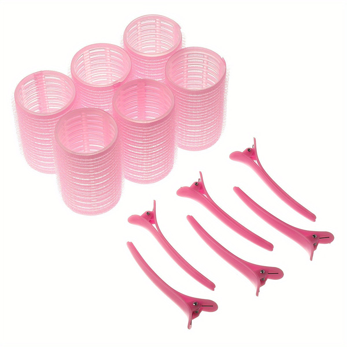 12-Piece Self-Gripping Hot Rollers Set for Long and Medium Hair 4cm Diameter with Hair Clips