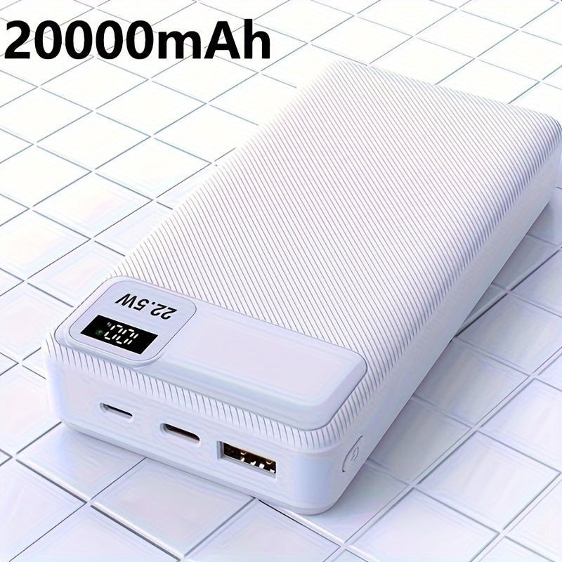 Banco de energía portátil de 20000mAh con pantalla LED y carga rápida para iPhone y dispositivos Android