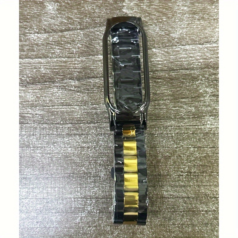 Stainless Steel Mesh Smartwatch Strap Compatible with Xiaomi Mi Band 8 and Earlier Generations