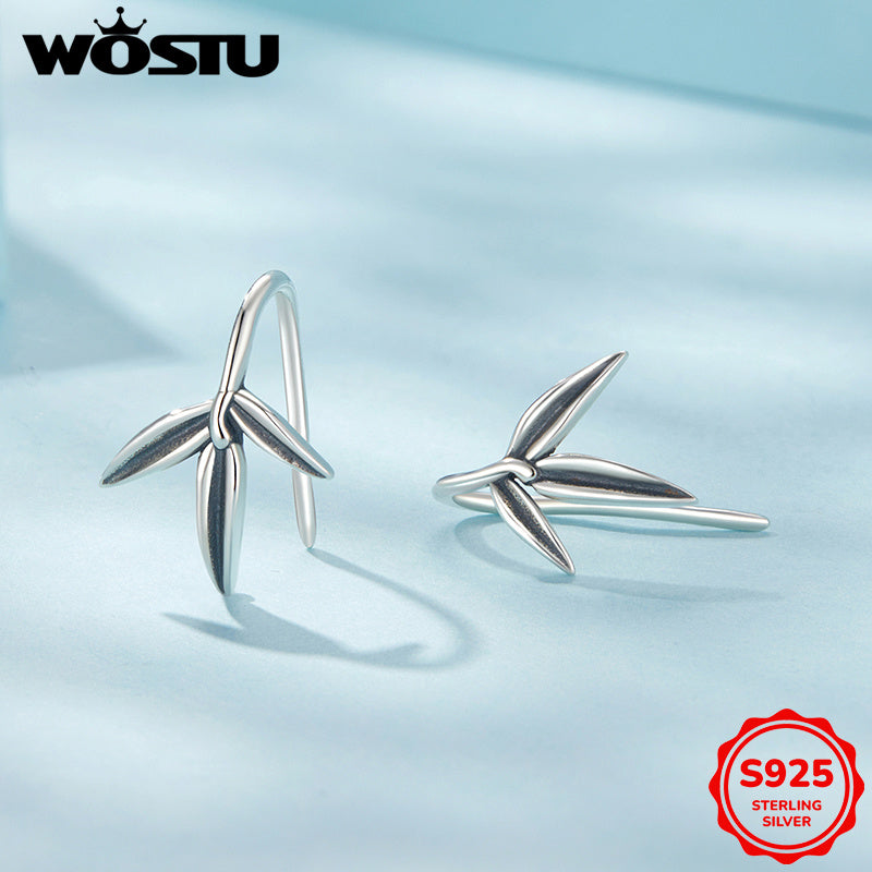 Women’s Bamboo Inspired Drop Earrings Hypoallergenic Sterling Silver Lightweight Casual Jewelry