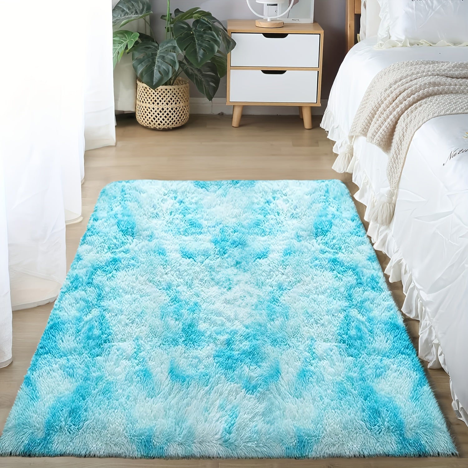 Soft Plush Drum Carpet Area Rug Non-Slip Washable Fabric Bedroom Living Room Dorm Decor