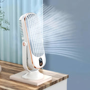 Ventilador de aire acondicionado portátil con enfriamiento de 5 velocidades, giro de 720°, batería de litio recargable, carga USB, para uso en interiores y exteriores