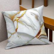 Marble Textured Polyester Throw Pillow Cover 45cm Zipper Closure Double-Sided Washable