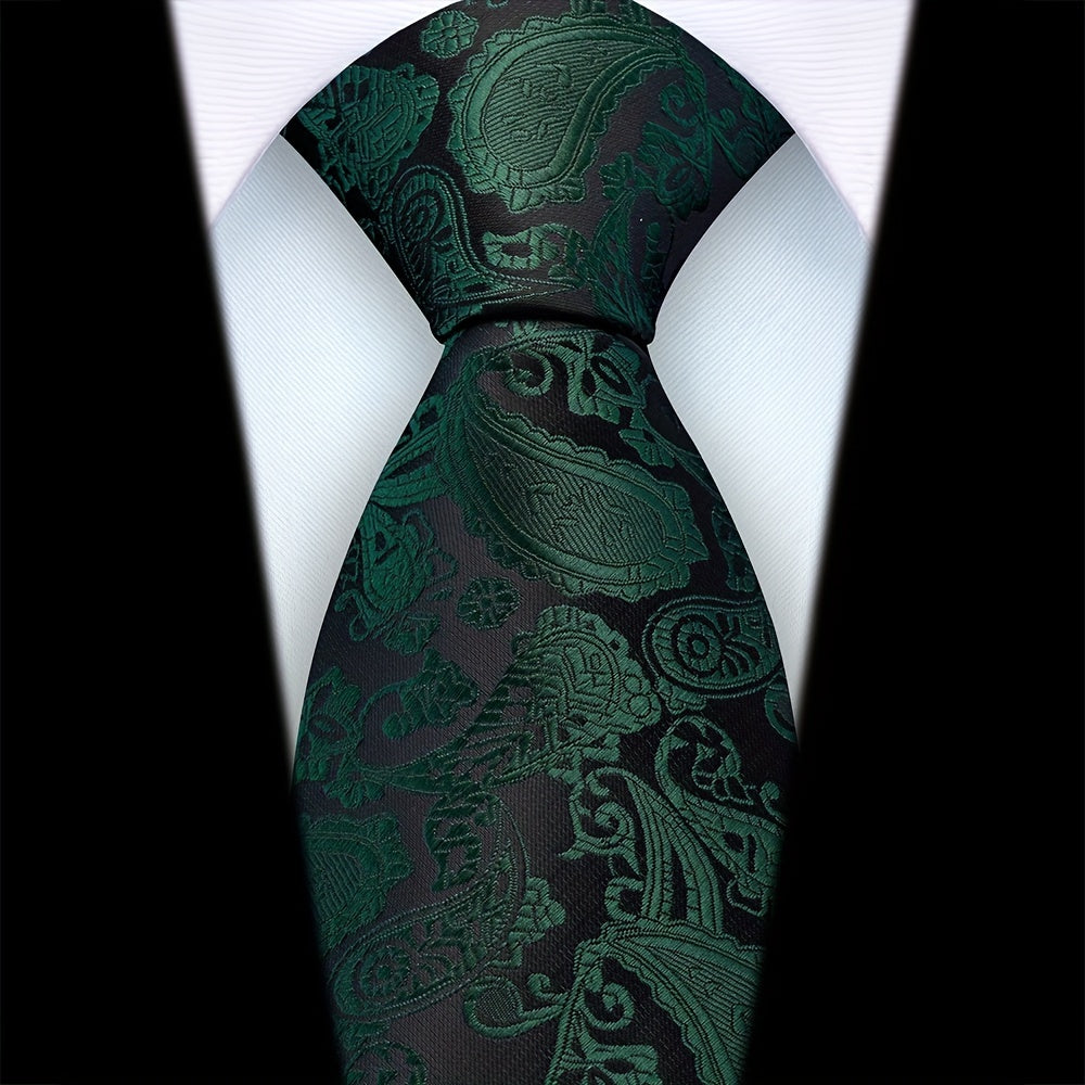 Мужской пейсли галстук из полиэстера сатин шириной 8 см для свадеб, вечеринок и деловых встреч