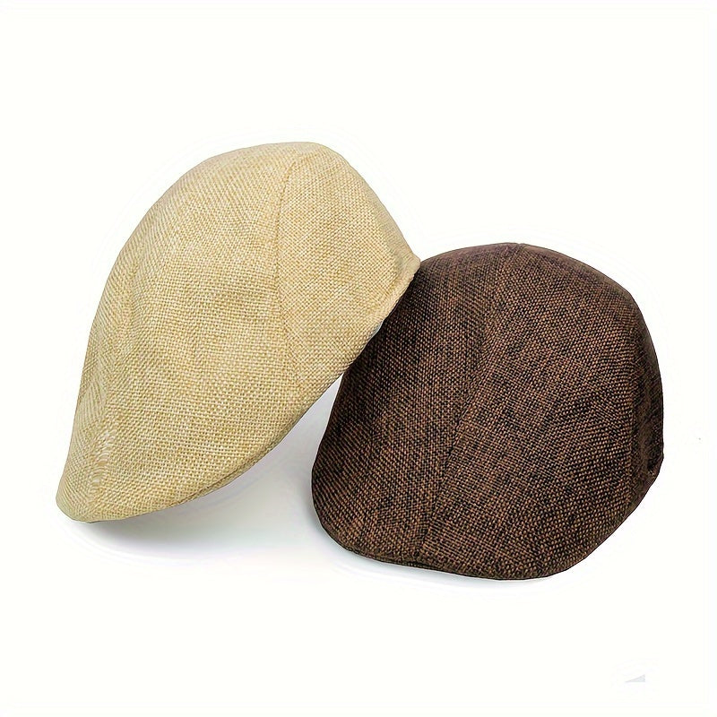 Lightweight Cotton Linen Beret Cap for Adults Stylish Fashion Accessory