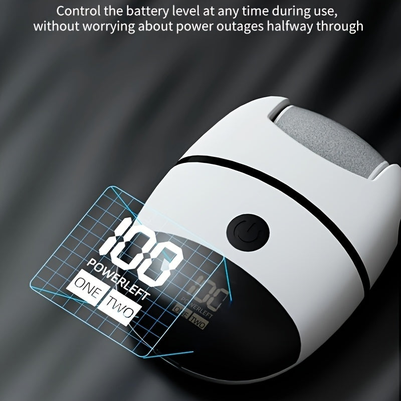 Electric Foot File Set with Digital Display Rechargeable Pedicure Tool for Dead Skin Removal and Callus Care