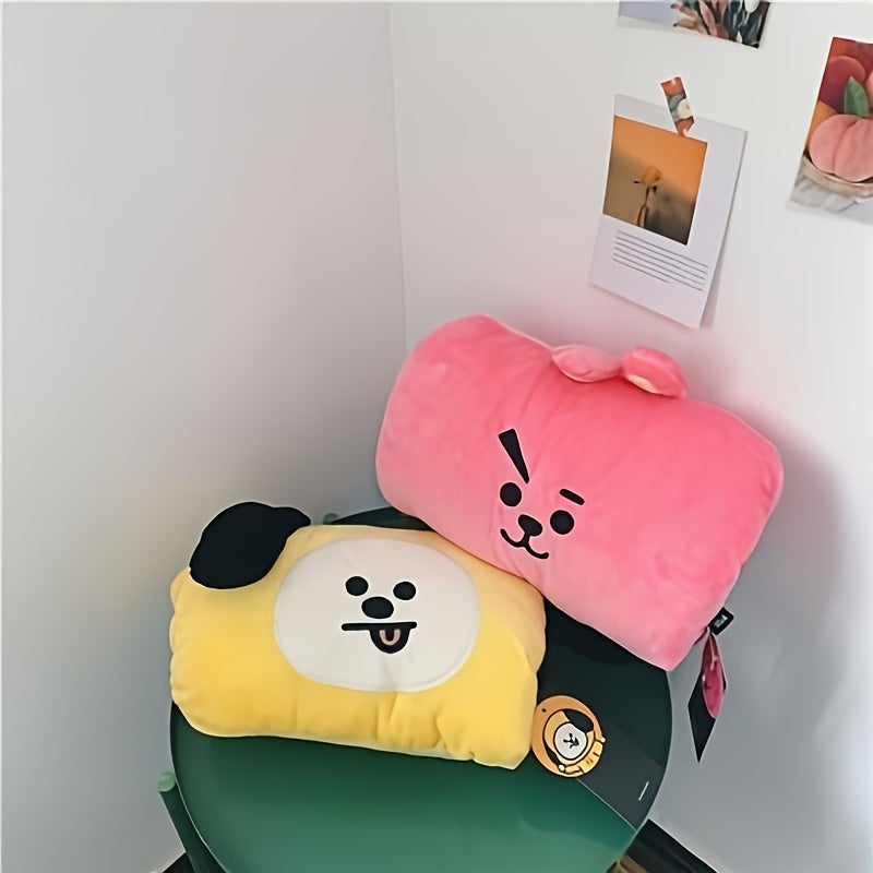 Cute Cartoon Plush Toy Foldable Hand Warmer Pillow Washable Polyester for Home Office Travel Gift