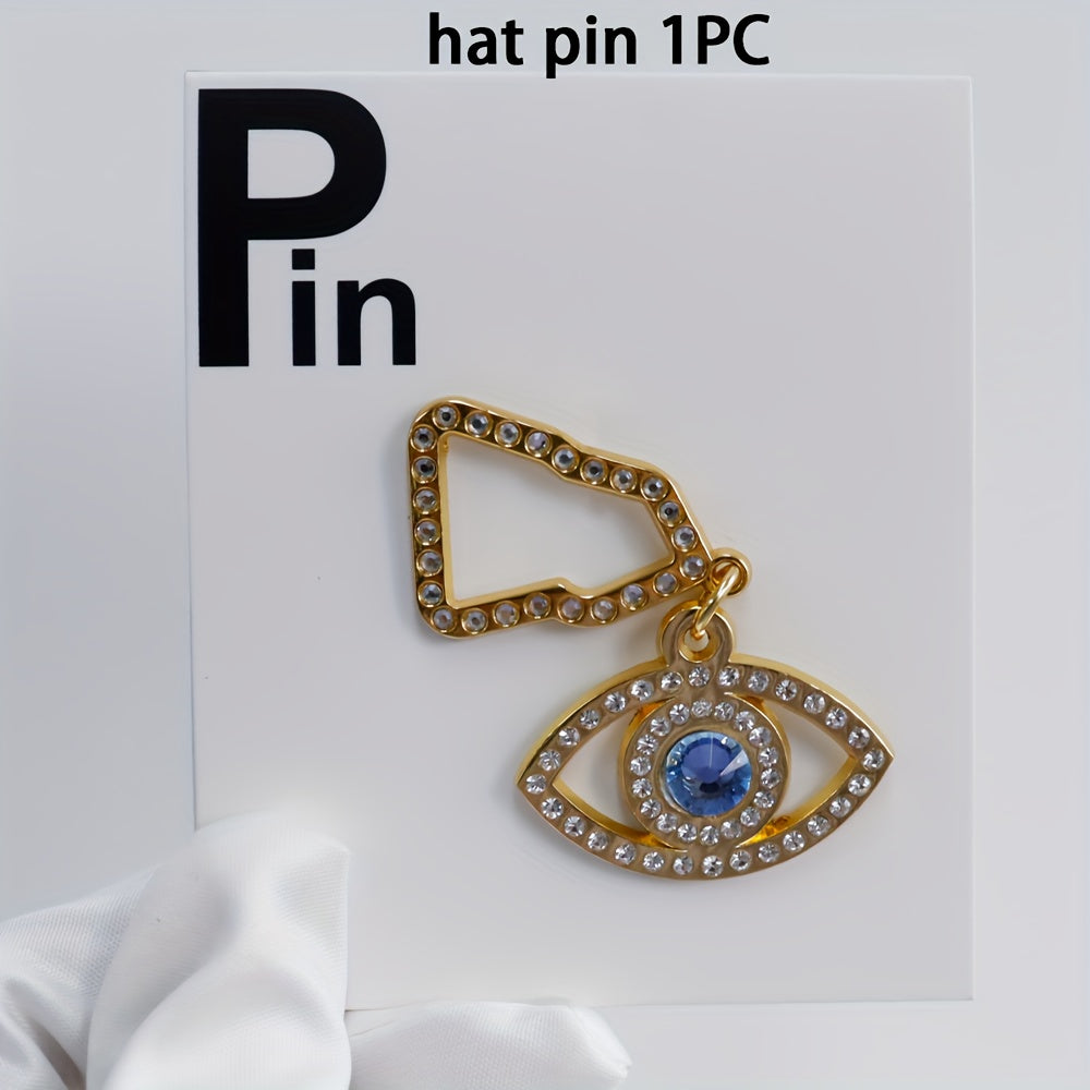 Sparkling Brooch Hat Pin and Chain Set for Women, New Year Gift
