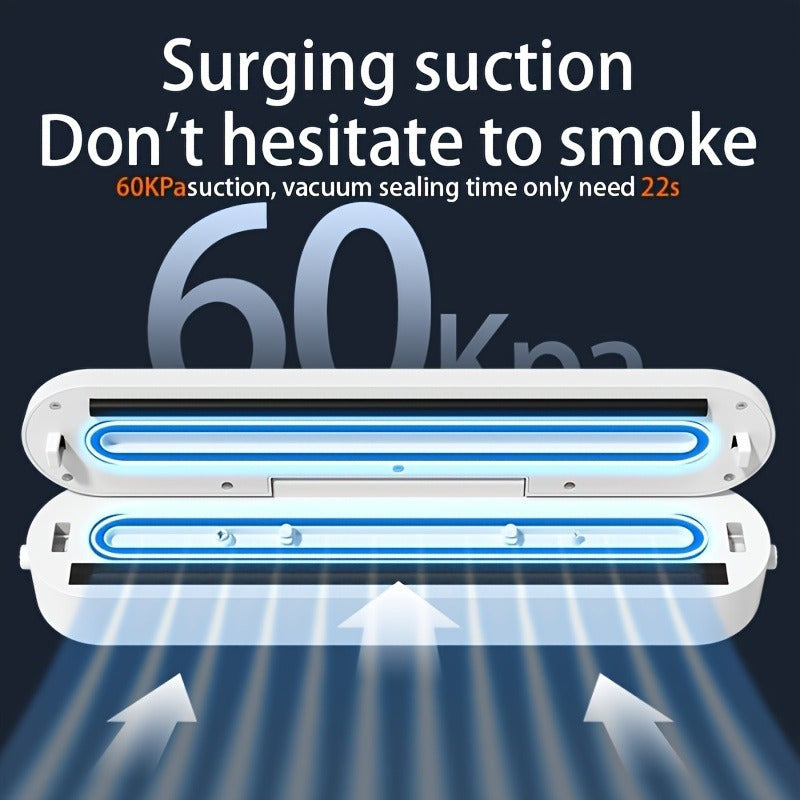 Перезаряжаемая вакуумная упаковочная машина для продуктов с USB-зарядкой и аккумулятором 1500 мАч