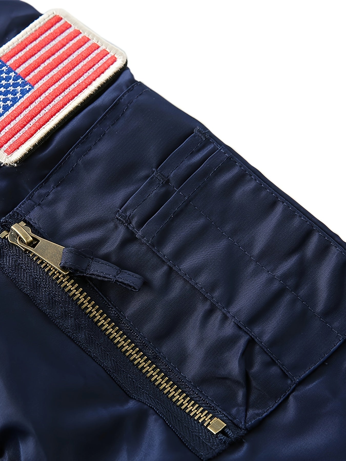 Мужская повседневная бомбер-куртка из полиамида с воротником-стойкой и застежкой-молнией