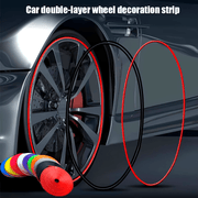 4pcs Car Wheel Hub Decorative Trim Anti-Scratch Tire Protection Strips Rubber