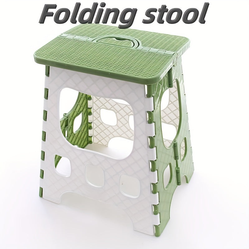 Taburete de plástico ligero con asa, plegable para baño, cocina y camping