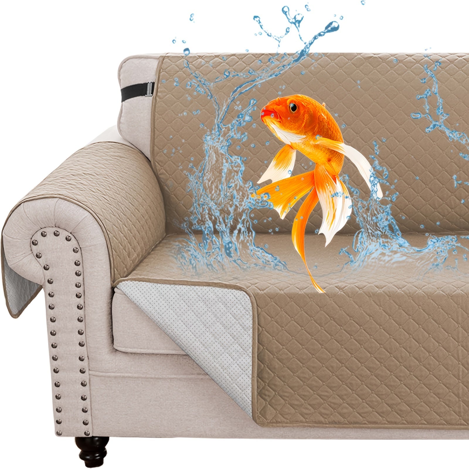 Anti-Slip Pet-Friendly Sofa Cover for Armchair, Loveseat, and Sectional in Modern Polyester