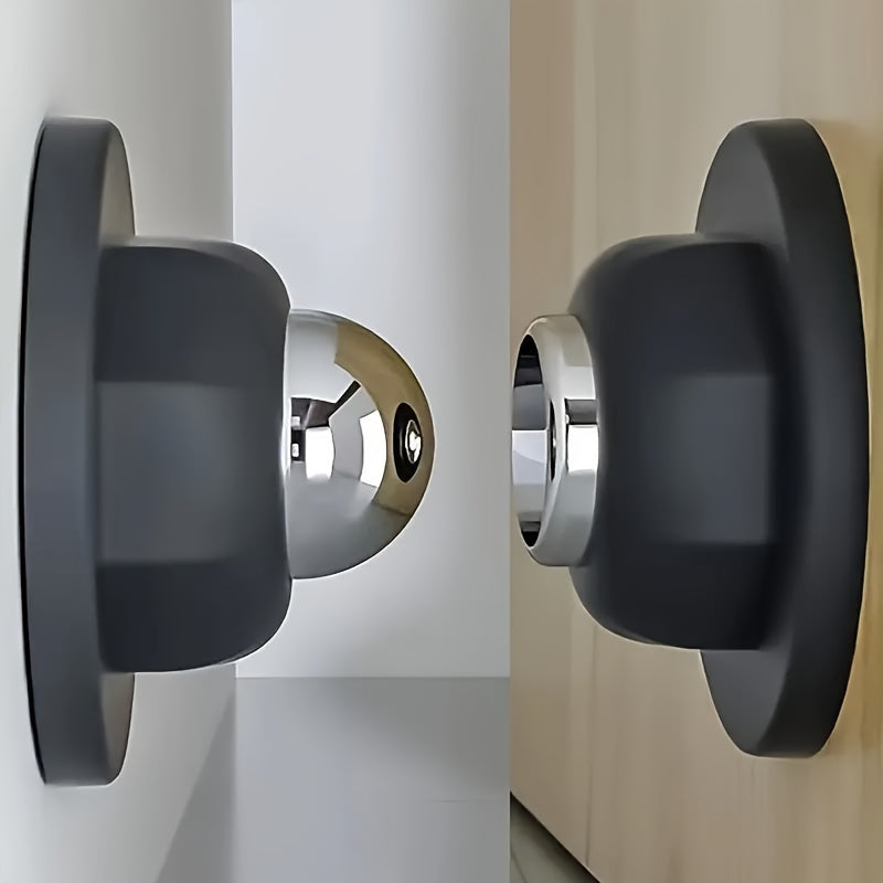 Magnetic Door Stop, Adhesive Wall or Floor Mount, Keeps Doors Open Safely