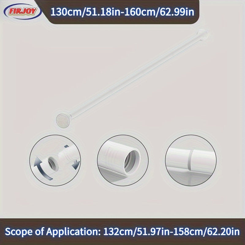 Adjustable Stainless Steel Shower Curtain Rod No-Drill Extendable for Bathroom