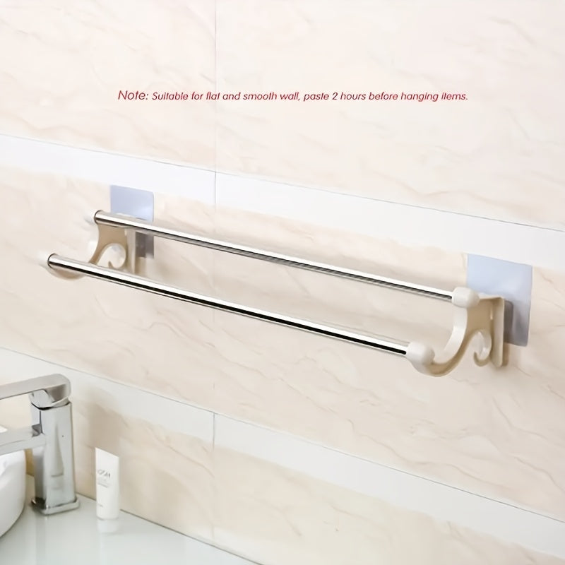 Stainless Steel Double Towel Bar Bathroom Organization