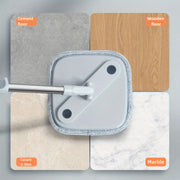 Автоматическая вращающаяся швабра для уборки дома с 2 сменными головками, удлиненной ручкой, функцией автоматического высушивания без рук, ведро в комплекте - идеально подходит для уборки полов в доме