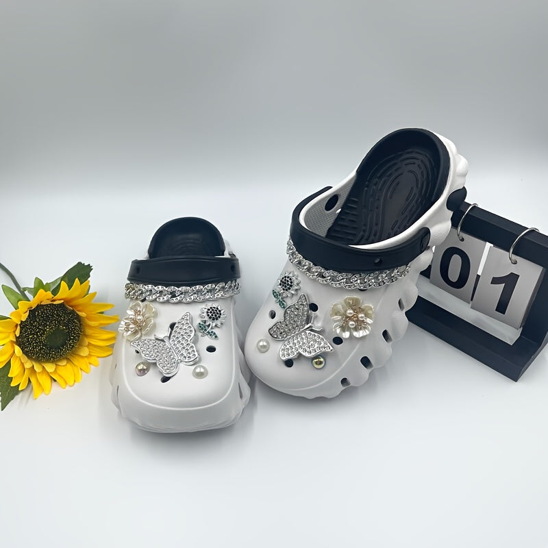 Women's Breathable EVA Sandals with Butterfly Chain Detail, Adjustable Straps