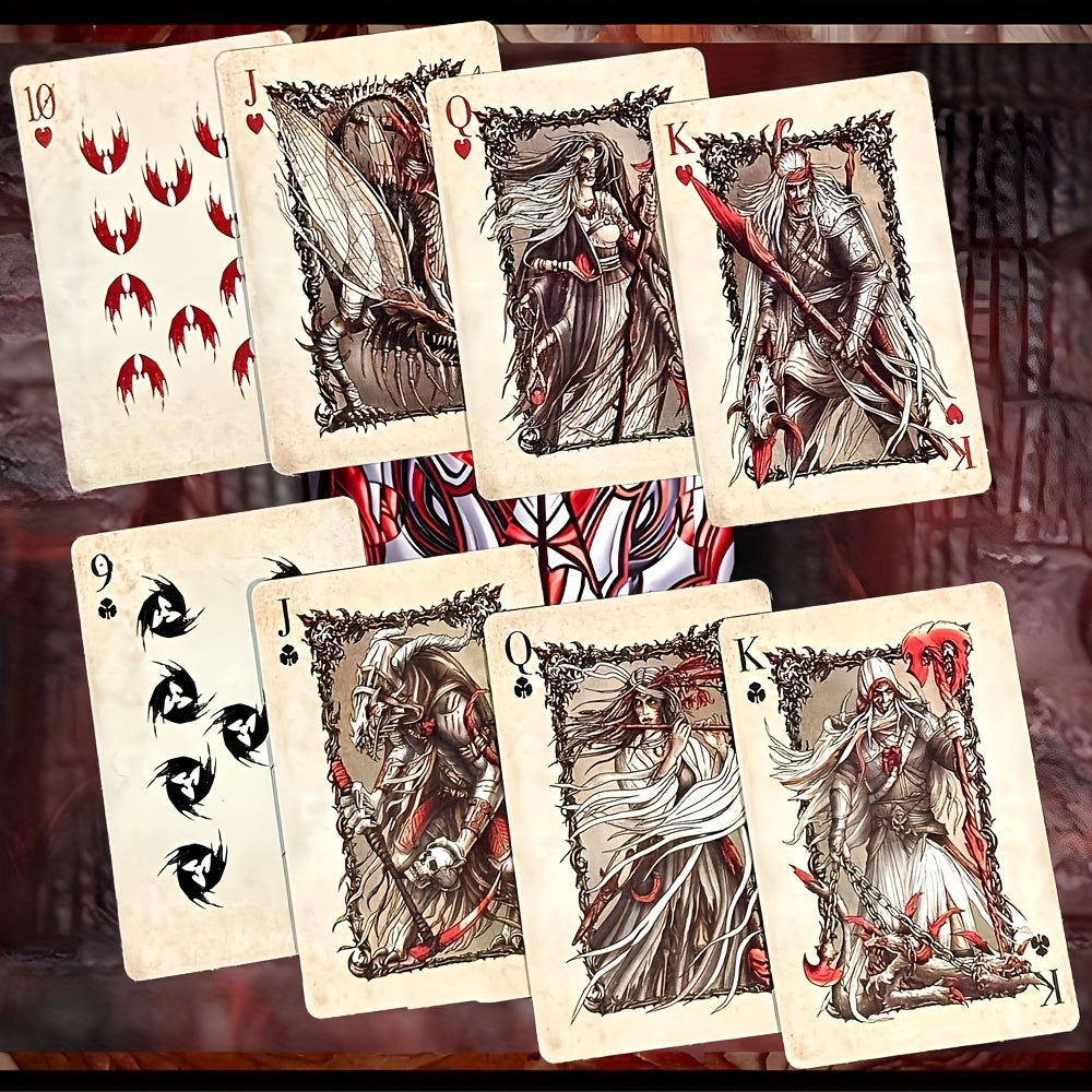 Blood Moon Edition Demon Playing Cards Retro Style Red White Party Game Gift