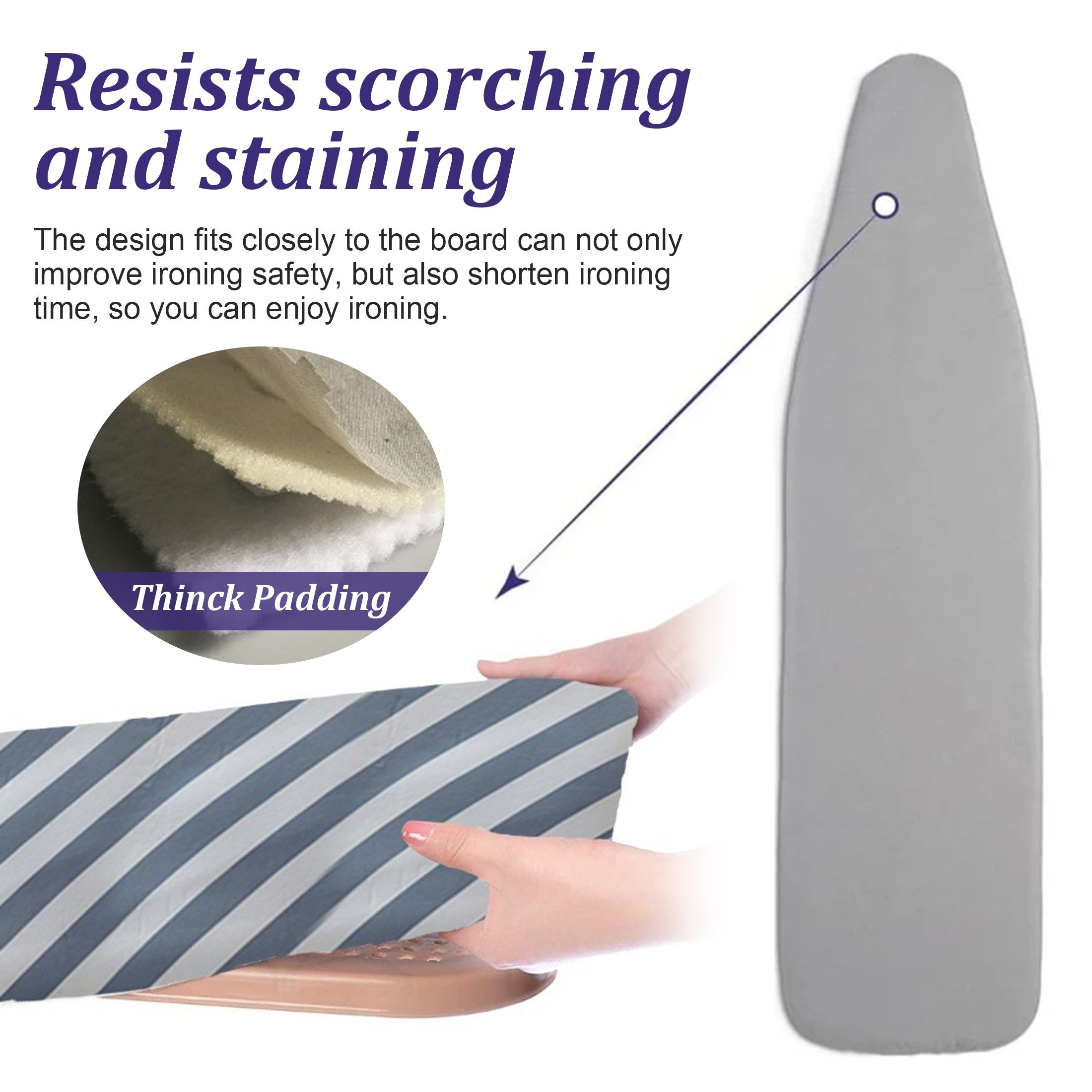 Qalinroq temir yuvish qoplami 48x147cm changga qarshi elastik chekka bardoshli mato