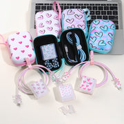 Set of 6 Heart Pattern EVA Cable Management Accessories for iPhone 20W Fast Charging
