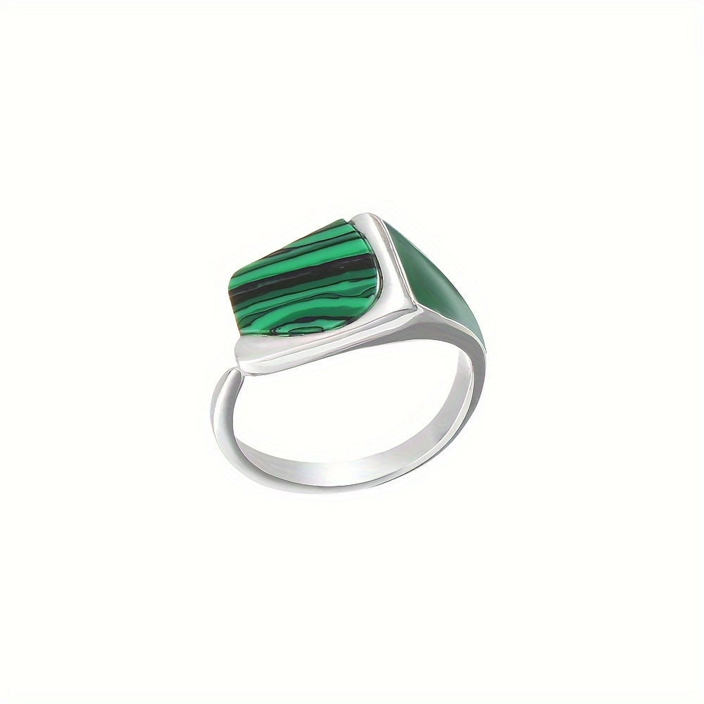 Sterling Silver Turquoise Inlay Cushion Ring for Women and Men