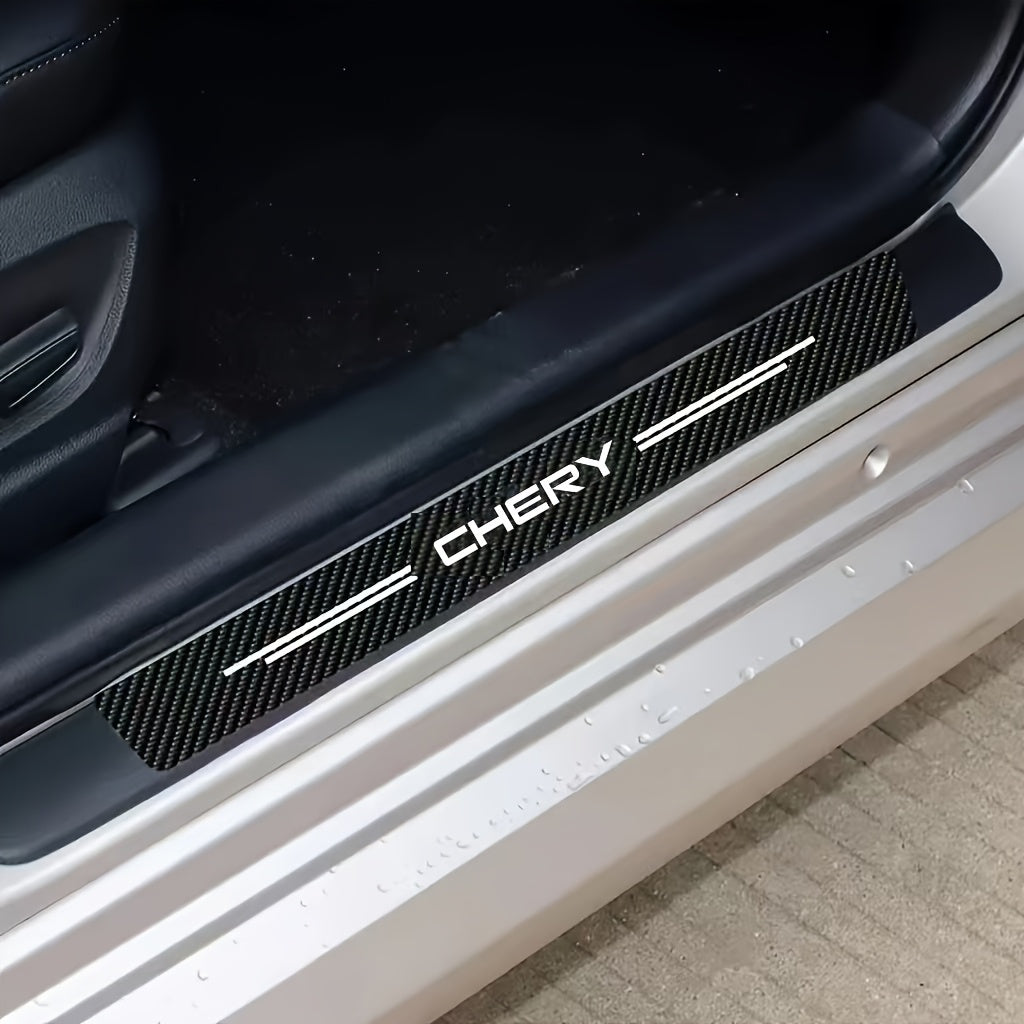 Avtomobil ichki qismi uchun karbon tolali eshik tutqichining himoya filmi to'plami 5 dona oyoq qadamining himoyachisi