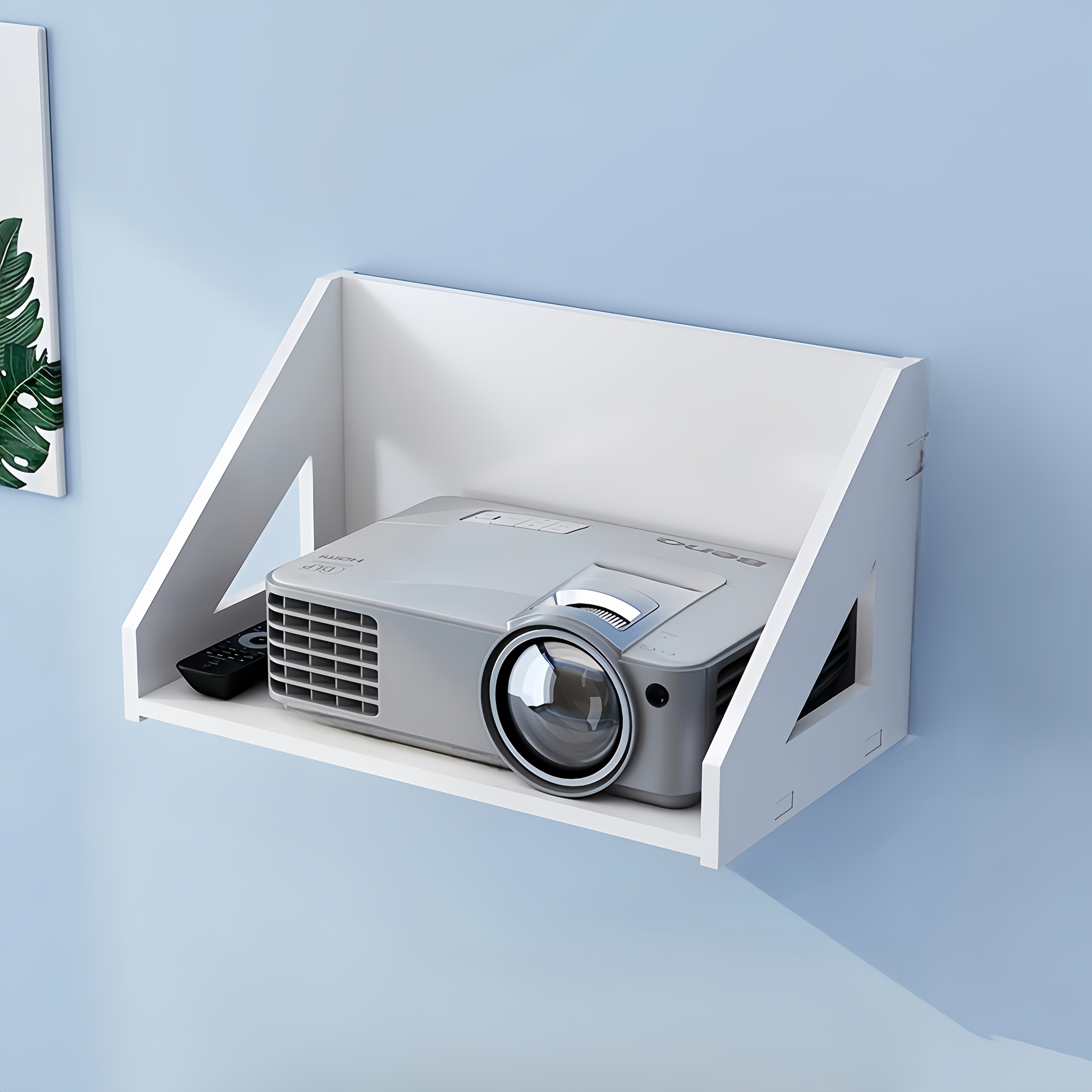 Wall-Mounted Projector Shelf Made of Durable Cork for Bedroom Living Room Office