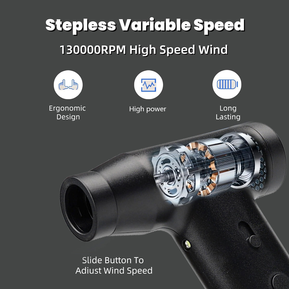 Портативный ручной воздуходув с турбонагнетателем высокой скорости 130000 об/мин