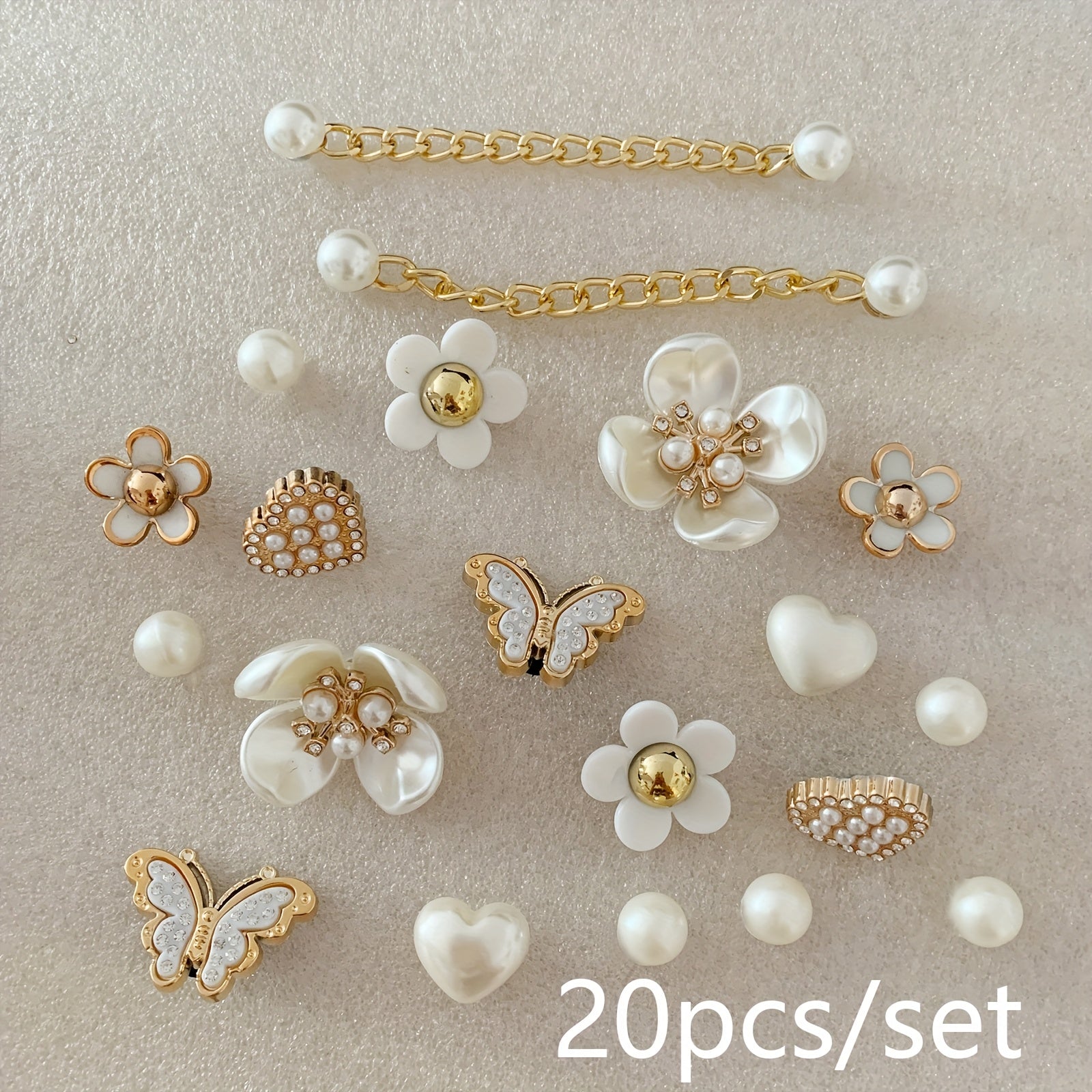 набор из 20 декоративных украшений для обуви с цветочными бабочками, съемные украшения для сандалий