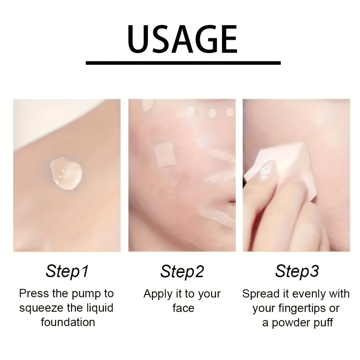 Unisex Lightweight Foundation with Sunscreen Waterproof Long-Lasting