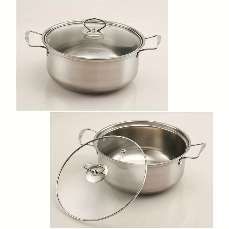 10-Piece Cookware Set Including Non-Stick Pots and Steamer with Handles