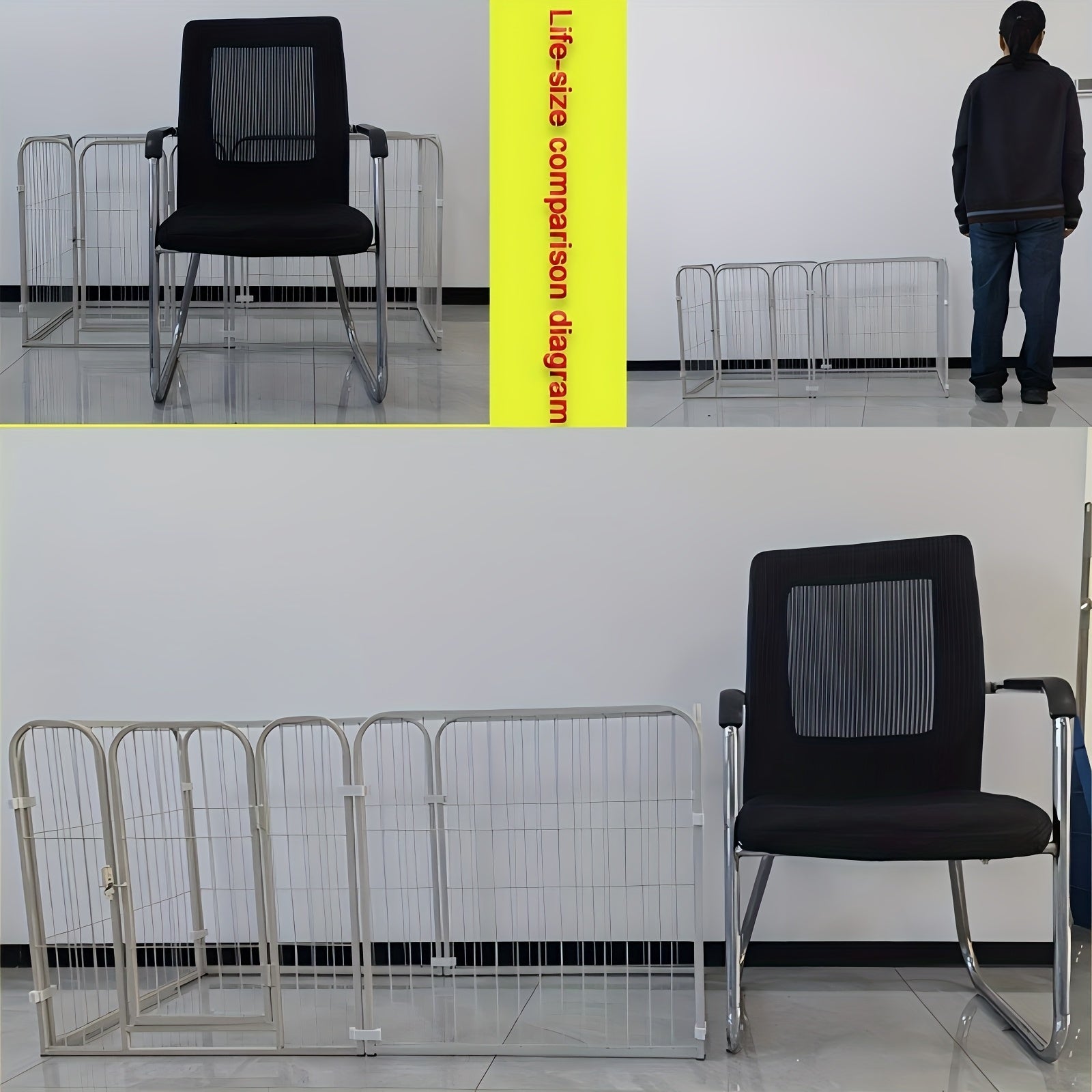 Jaula de metal para perros de razas pequeñas a medianas, interior y exterior, espaciosa, recinto para mascotas