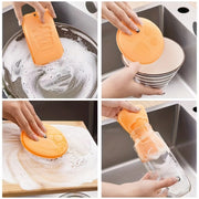 Set of 2 Thick Double-Sided Dishwashing Sponges with Rich Foam and Absorbency