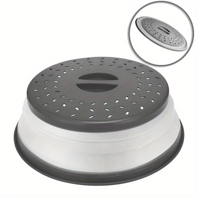 Round BPA-Free Polycarbonate Microwave Food Cover with Steam Vent and Handle 26.67 cm for Fruits Vegetables Leftovers