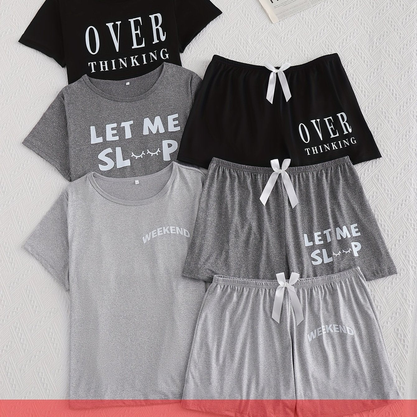 Plus Size Women's Loungewear Set Silky Fiber Short Sleeve Shorts