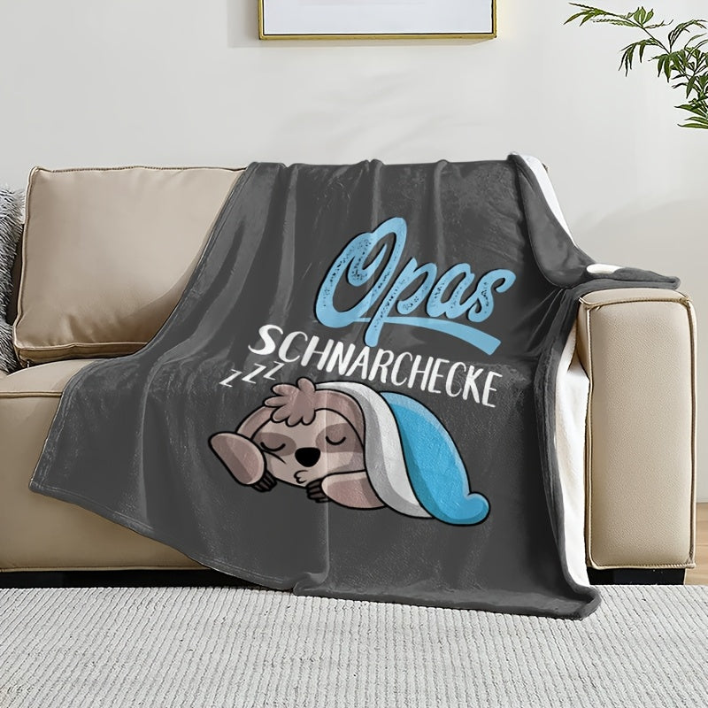 Kattalar uchun qulay sloth naqshli flanel yostiqchasi, barcha mavsumlar uchun yumshoq plyush sovg‘a