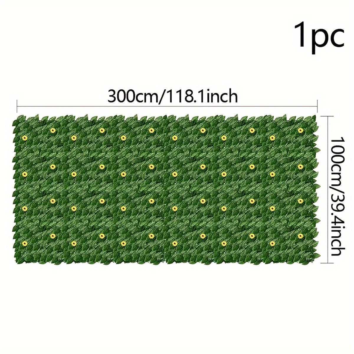 Artificial Ivy Fence Panel with Sunflowers Outdoor Privacy Screen UV-Resistant Plastic Vine