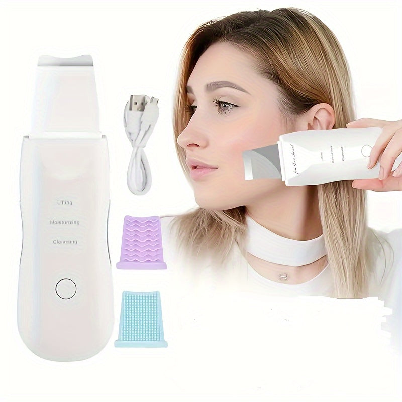 Rechargeable USB Facial Cleansing Device with Vibrating Scraping for Women