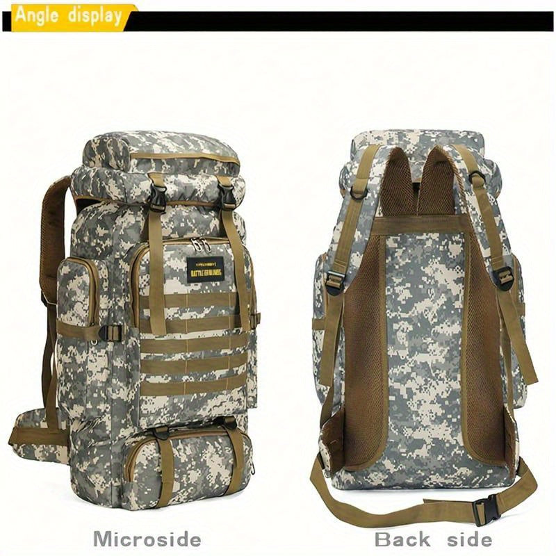 Waterproof Oxford Cloth Camo Travel Backpack 50L for Outdoor Adventures